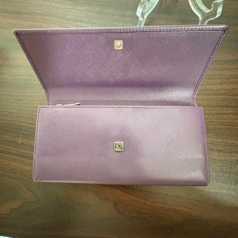 Salvatore Ferragamo Long Wallet Vala Ribbon Leather Purple/Plum Quiet Luxury - Picture 5 of 14